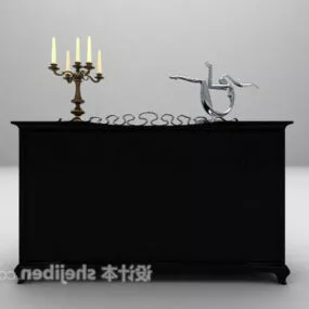 Postmodern Black Retro Cabinet 3d model