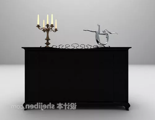 Postmodern Black Retro Cabinet 3d model Postmodern Black Retro Cabinet 3d model