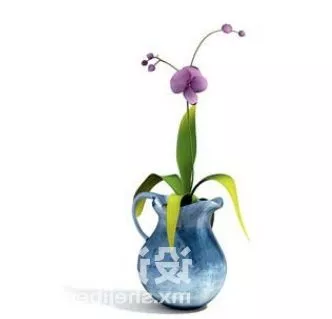 Vase Flowers Greek Style 3d model