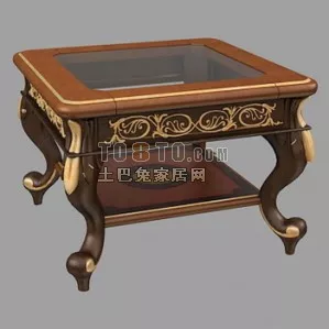 Square Table Wooden Material 3d model