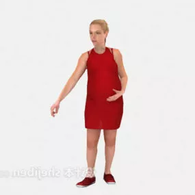 Pregnant Woman Stand Position 3d model