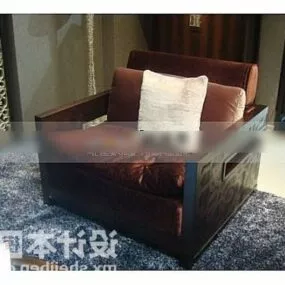 Wood Armchair Chinese Furniture 3d model