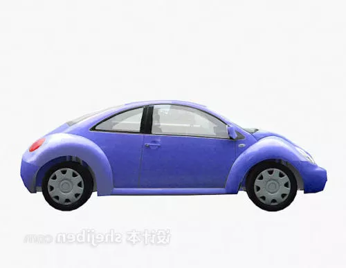 Low Poly Cartoon Sedan Car 3d model