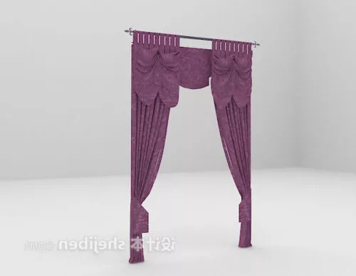 Purple Fabric Curtain V2 3d model Purple Fabric Curtain V2 3d model