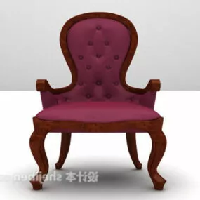 Classic Single Chair Purple Color 3d model