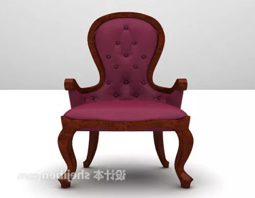 Classic Single Chair Purple Color 3d model Classic Single Chair Purple Color 3d model
