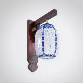 Chinese Porcelain Shade Wall Lamp 3d model