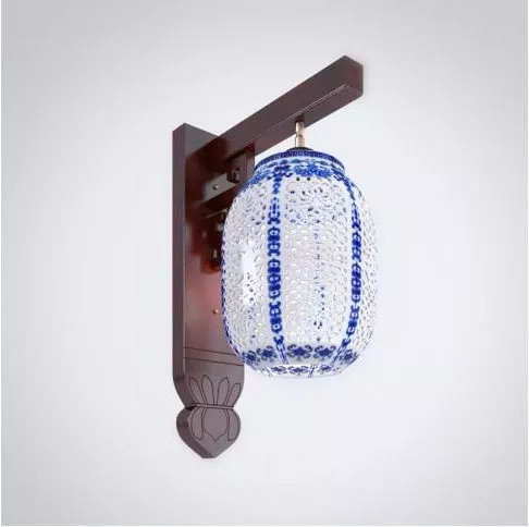 Chinese Porcelain Shade Wall Lamp 3d model Chinese Porcelain Shade Wall Lamp 3d model