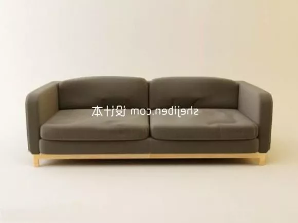 Double Sofa Grey Upholstery 3d model Double Sofa Grey Upholstery 3d model