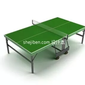Green Table Tennis With Mesh 3d model