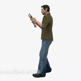 Character Reading Man 3d model