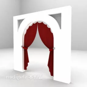 Mediterranean Curtain Red Color 3d model