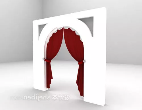 Japanese Curtains In Room 3d model