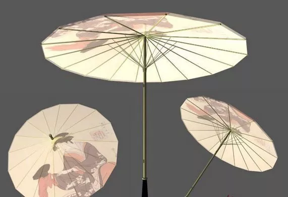 Japanese Umbrella 3d model Japanese Umbrella 3d model