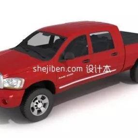 Red Car Pickup 3d model