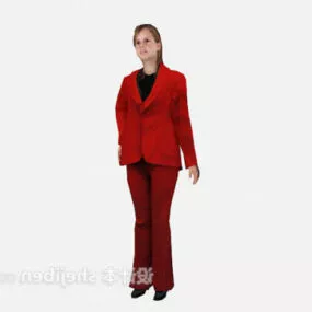 Red Suit For Woman 3d model