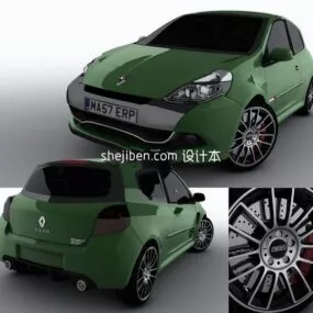 Green Renault Clio Sport Car 3d model