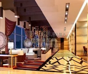 Hotel Restaurant Modern Style 3d model