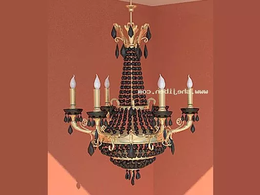 Chrome Crystal Flower Chandelier 3d model