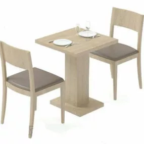 Restaurant Coffee Table With Chair 3d model