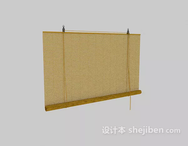 Roll Curtain Bamboo Style 3d model Roll Curtain Bamboo Style 3d model