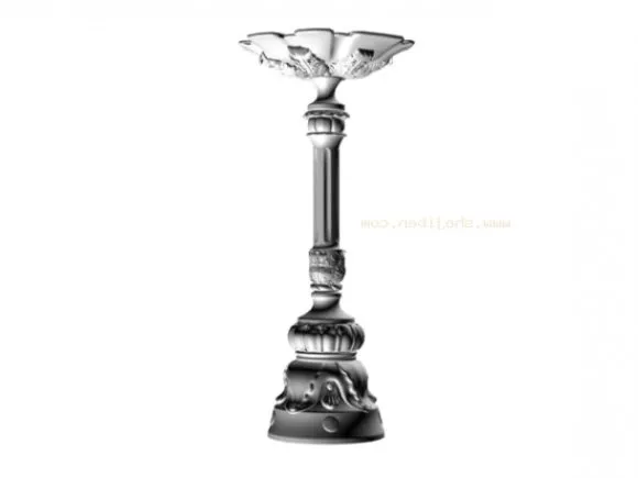 European Round Column Square Base 3d model