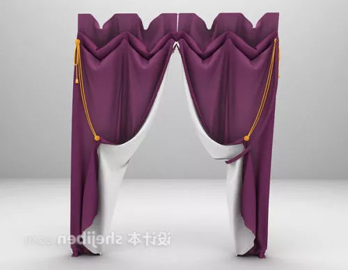 Texture Curtain Two Layers 3d model