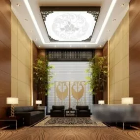 Meeting Ceiling Decoration Interior Scene 3d model