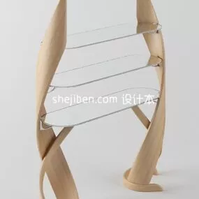 Round Bogu Rack Display Cabinet 3d model