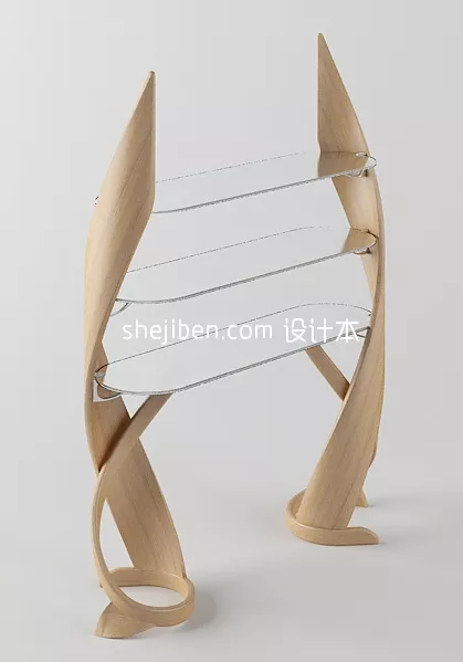 Reception Rack Curved Lines 3d model
