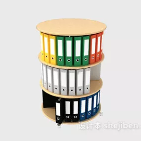 Round Bookshelf Exhibition Furniture 3d model