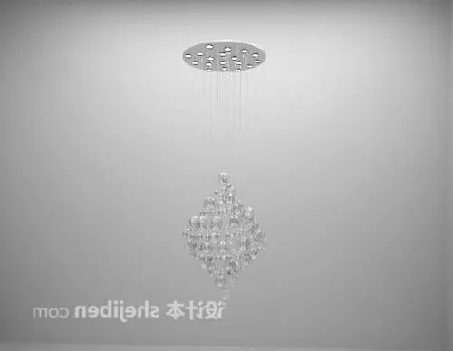 Round Crystal Ceiling Chandelier 3d model Round Crystal Ceiling Chandelier 3d model