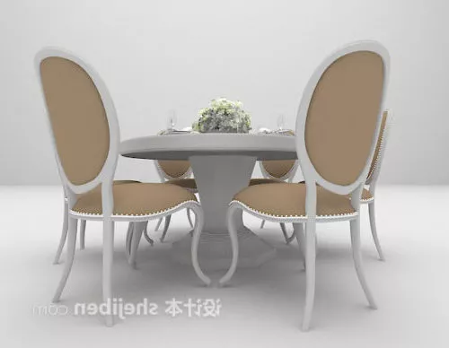 Elegant Classic Round Table Chair 3d model Elegant Classic Round Table Chair 3d model