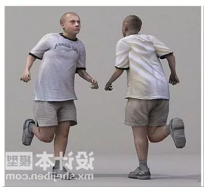 Teenager Running 3d model Teenager Running 3d model
