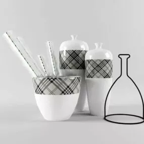 Set Of Ceramic Vase V1 3d model