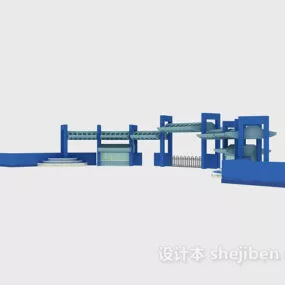 Factory Building Gate 3d model