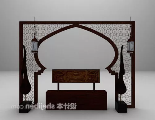 Carved Golden Partition Screen 3d model