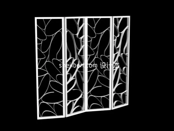 Screen Partition Break Pattern 3d model Screen Partition Break Pattern 3d model