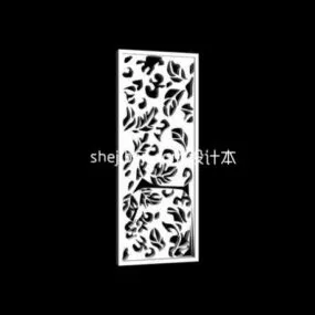 Screen Partition Carved Leaf Pattern 3d model