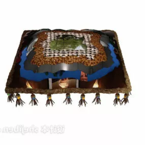Rustic Seat Cushion 3d model