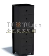 Shoe Cabinet Black Painted 3d model