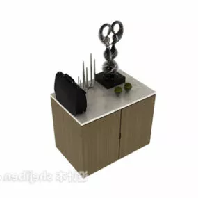 Display Cabinet With Decoration 3d model