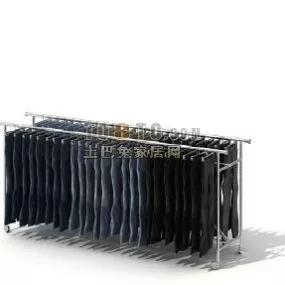 Mall Hanger With Clothes 3d model