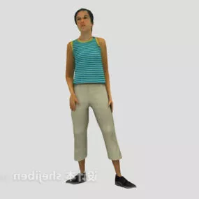 Short Hair Woman 3d model