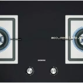 Siemens Gas Stove Black Color 3d model
