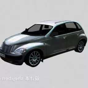 Silver Vintage Sedan Car 3d model