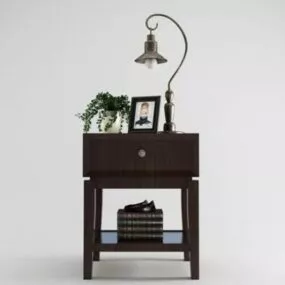 Simple American Bedside Table 3d model