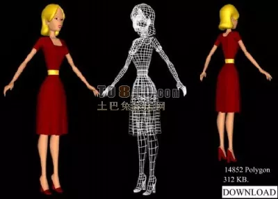 Girl With Deodorant Cosmetic 3d model