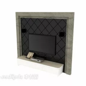 European Tv Wall Dark Color 3d model