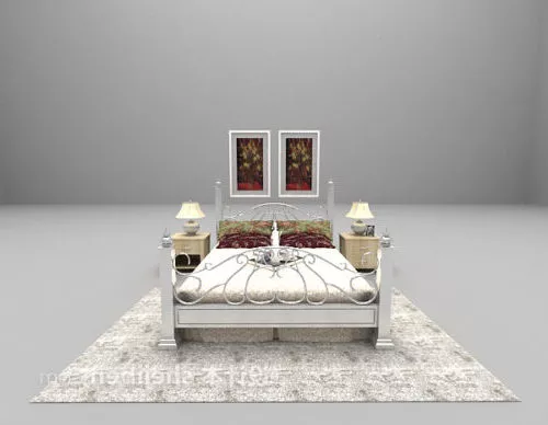 Simple European Bedroom Bed 3d model Simple European Bedroom Bed 3d model